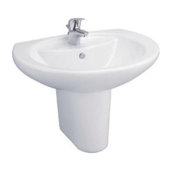 Chậu Rửa Lavabo COTTO C0107/C4201 Treo Tường Kèm Chân Ngắn