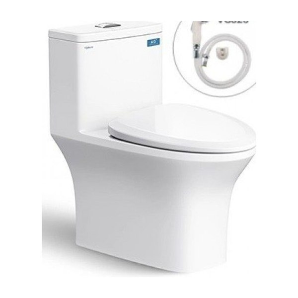 Bồn Cầu VIGLACERA V72 (V700) 1 Khối Nắp Êm Tặng Xịt