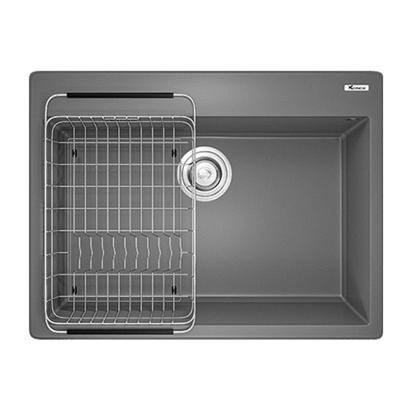Chậu Rửa Chén KONOX Ruvita 680 Grey Đá Granite 1 Hộc 680mm