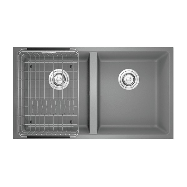 Chậu Rửa Chén KONOX VELOCI 760D Grey 2 Hộc Màu Xám