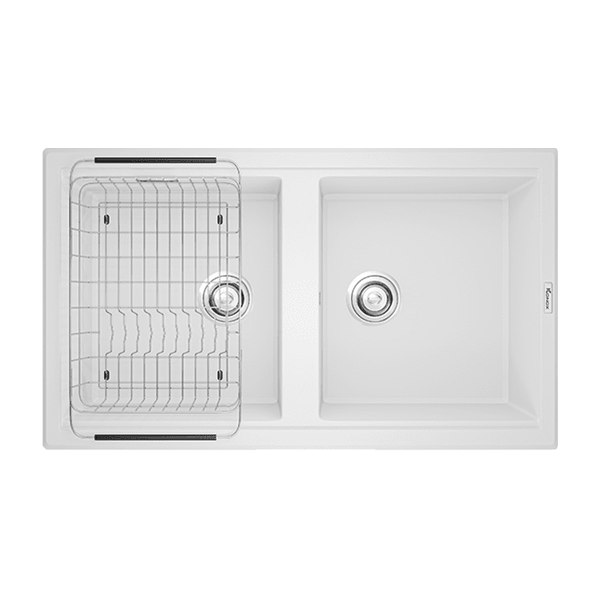 Chậu Rửa Chén KONOX PHOENIX 860 White Silver 2 Hộc Màu Trắng