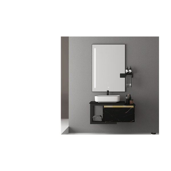 Bộ Tủ Chậu MOWOEN MW6801S-100B Đen 1000mm