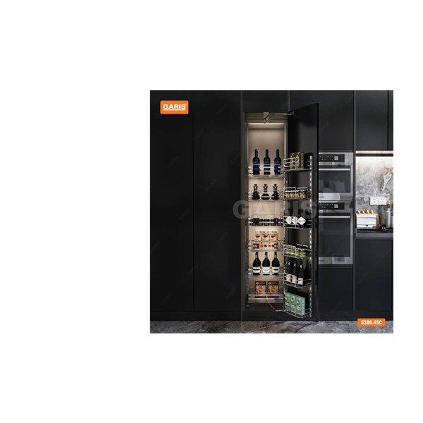 Tủ Đồ Khô GARIS GS06.45C Khay Nan Vuông Inox Mạ Chrome 6 Tầng 45cm