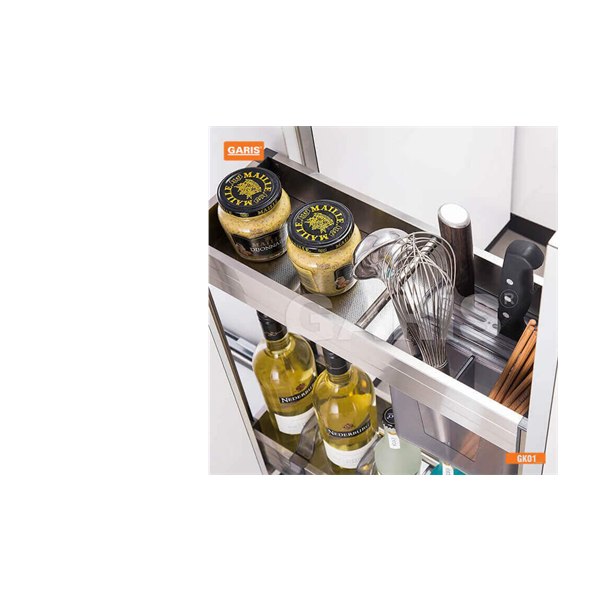Giá Dao Thớt Gia Vị Chai Lọ GARIS GK01.20 Inox Nan Hộp Cánh Kéo 200mm