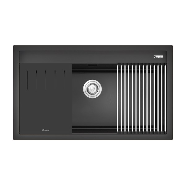 Chậu rửa bát đá Konox Granite Sink Terra 860S Black