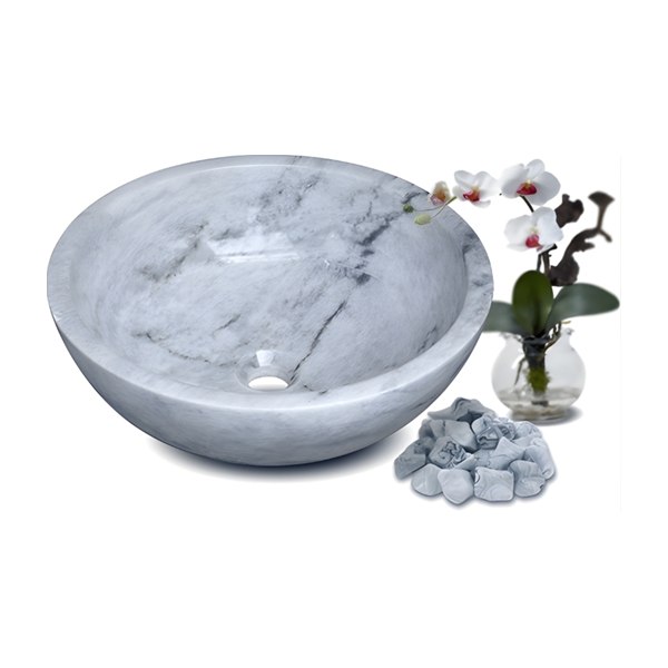 Chậu Rửa Mặt Lavabo Kanly MAR133N Đặt Sàn Trắng Vân Mây