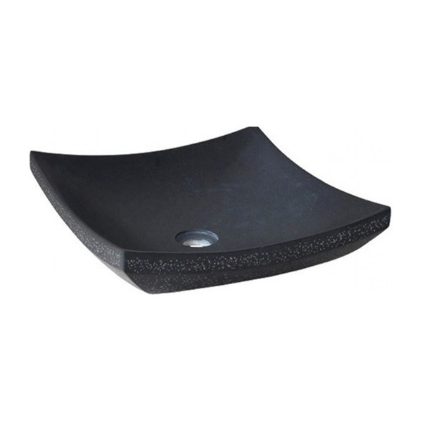 Chậu Rửa Mặt Lavabo Kanly MAR32V Đặt Bàn Đá Tự Nhiên 400x120 mm Màu Đen