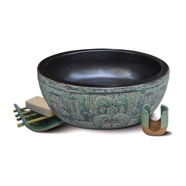Chậu rửa mặt lavabo Kanly SU014 đặt bàn sứ mỹ thuật 400x150 mm