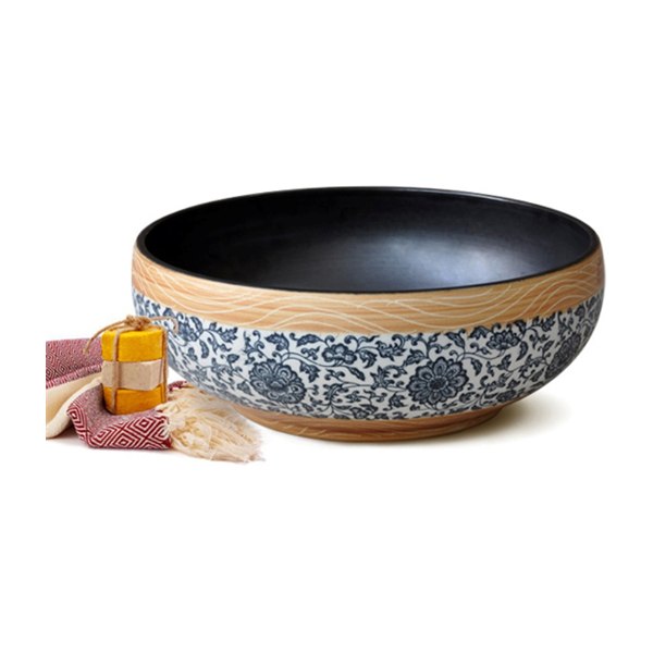 Chậu lavabo đặt bàn Kanly sứ hoa văn SU113