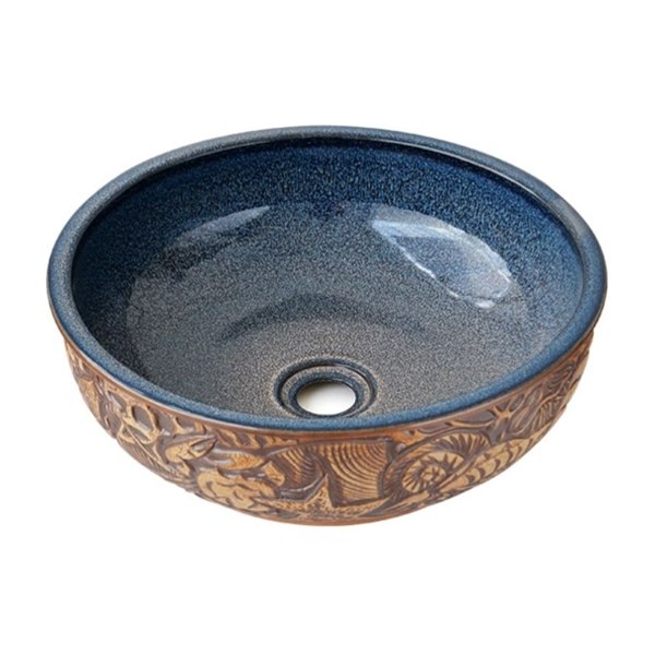 Chậu lavabo đặt bàn Kanly bằng gốm sứ mỹ thuật SU115