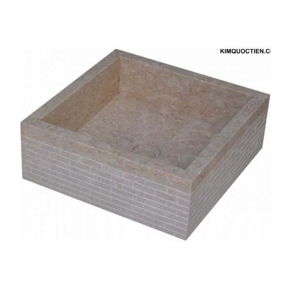 Chậu Rửa Mặt Lavabo Kanly MAR061I Đặt Bàn Đá Marble 400x150 mm