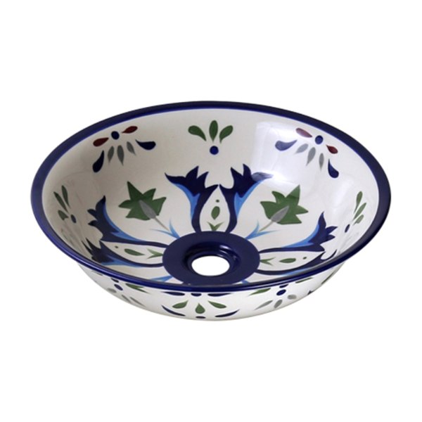Chậu lavabo đặt bàn Kanly sứ hoa văn SU401