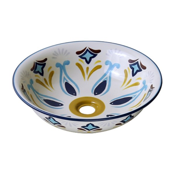 Chậu lavabo đặt bàn Kanly sứ hoa văn SU403
