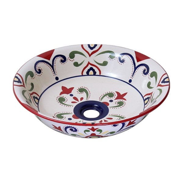 Chậu lavabo đặt bàn Kanly sứ hoa văn SU402