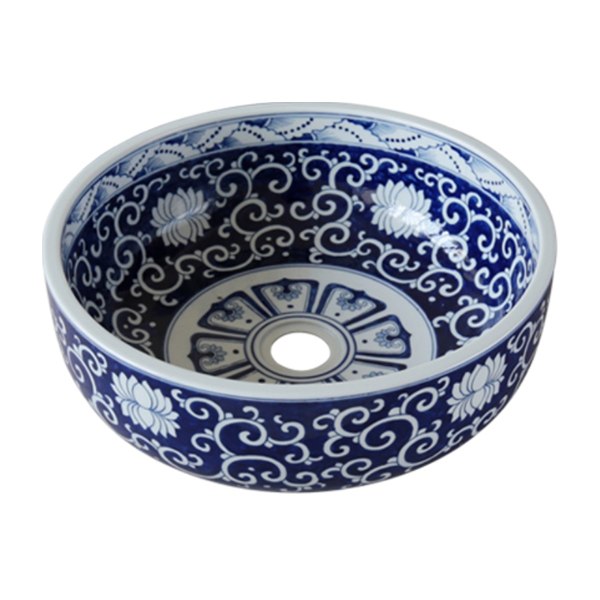 Chậu lavabo đặt bàn Kanly sứ hoa văn SU120