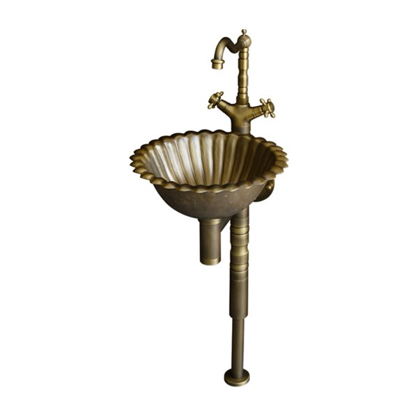 Bộ chậu lavabo Kanly treo tường bằng đồng GCL09B