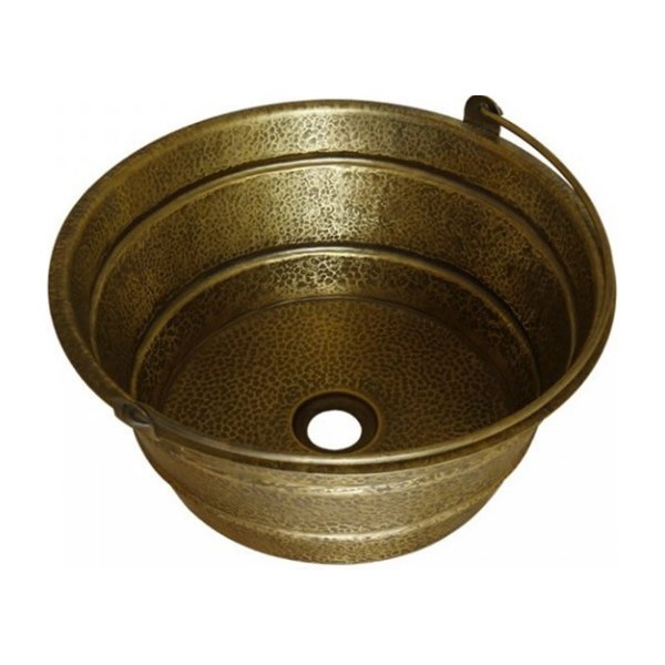 Chậu lavabo Kanly RSC411V đặt bàn đồng thau có quai xách 380x160 mm