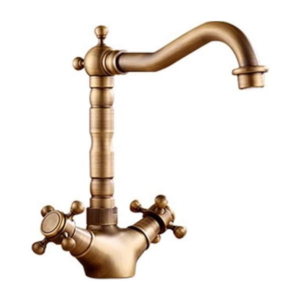 Vòi lavabo Kanly GCC05 nóng lạnh bằng đồng cổ điển