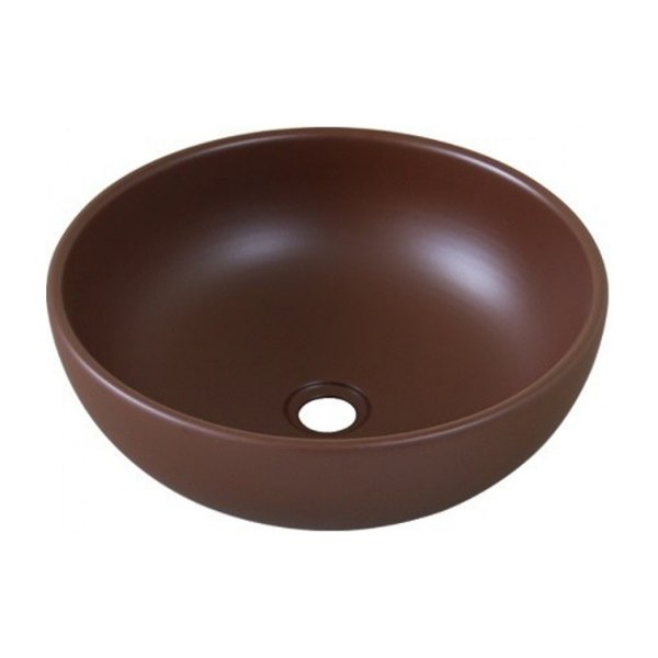 Chậu Lavabo Kanly SU541 Đặt Bàn Sứ Tròn Màu Nâu 400x140 mm