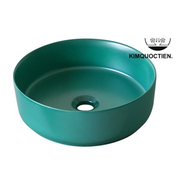Chậu Lavabo Kanly SU529 Đặt Bàn Sứ Tròn Màu Xanh