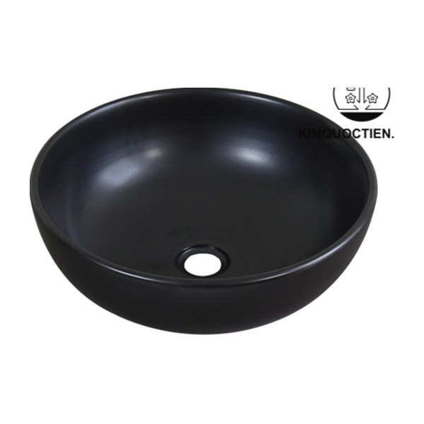 Chậu Lavabo Kanly SU512 Đặt Bàn Sứ Tròn Màu Đen