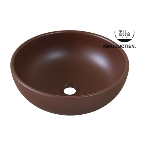 Chậu Lavabo Kanly SU511 Đặt Bàn Sứ Tròn Màu Nâu