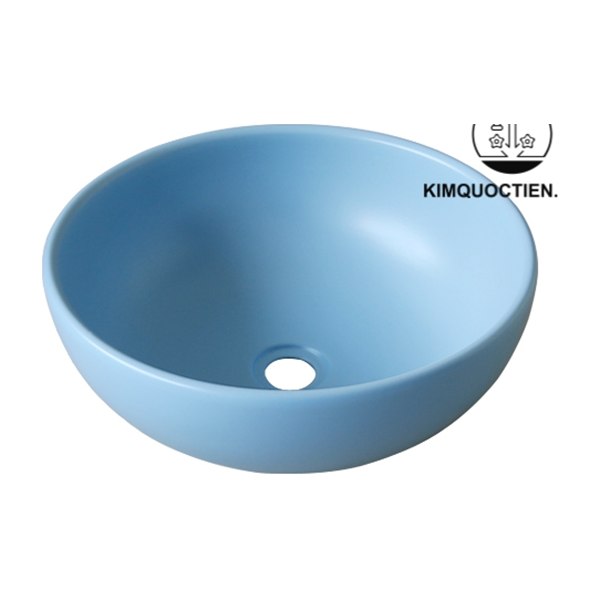 Chậu Lavabo Kanly SU515 Đặt Bàn Sứ Tròn Màu Xanh