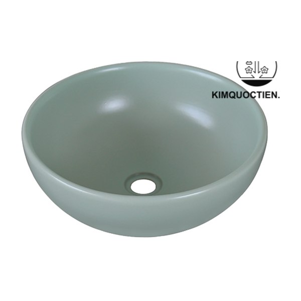 Chậu Lavabo Kanly SU516 Đặt Bàn Sứ Tròn Màu Xanh Ngọc