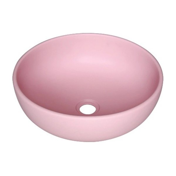 Chậu Lavabo Kanly SU510 Đặt Bàn Sứ Tròn Màu Hồng