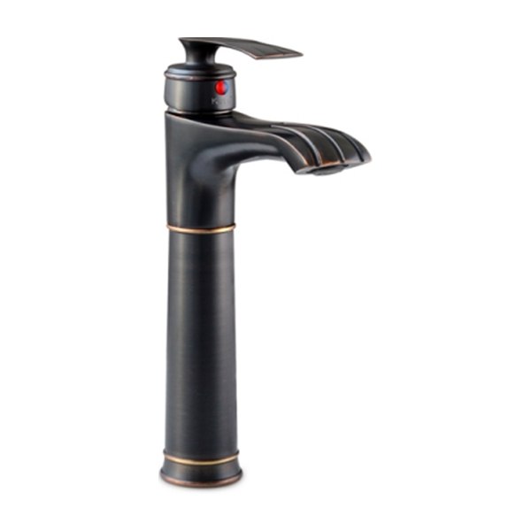 Vòi Lavabo Kanly GCA41B Nóng Lạnh Cổ Cao Bằng Đồng Màu Đen