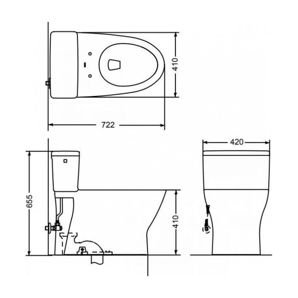 Bồn Cầu Điện Tử TOTO MS188VKW23/T53P100VR Nắp Washlet TCF47360GAA S7