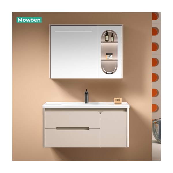 Bộ Tủ Chậu Lavabo Nhựa PVC MOWOEN MW2711-100 1000mm