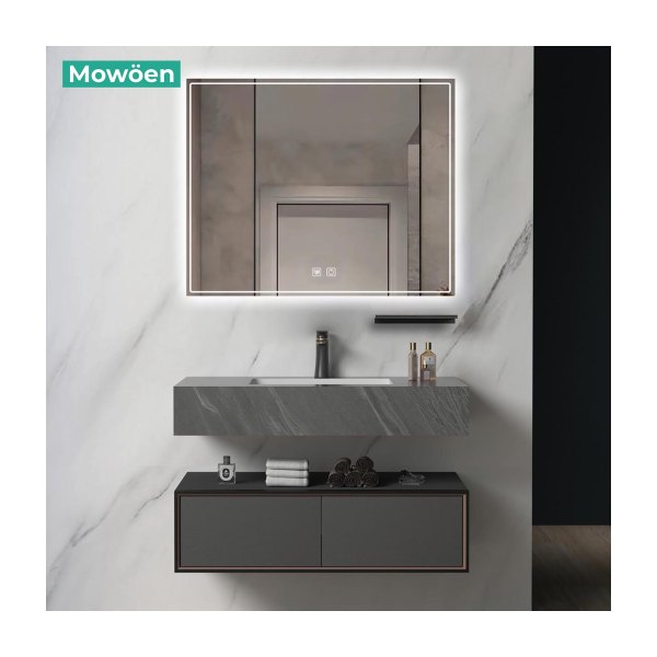 Tủ Lavabo Mowoen MW6630R-80SB Treo Tường 800mm Kèm Gương LED