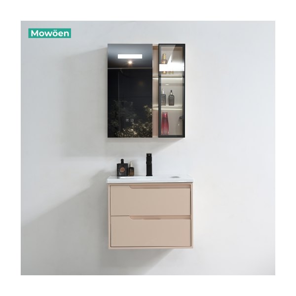 Tủ Lavabo Nhựa PVC Mowoen MW2820-60 Khổ 600mm Kèm Tủ Gương LED