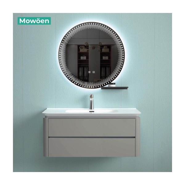 Tủ Lavabo Mowoen MW6632C-100 Khổ 1000mm Gương Tròn LED