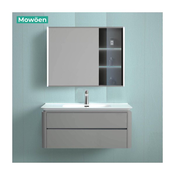 Bộ Tủ Lavabo MOWOEN MW6632-100 Gương Phôi Bỉ 1000mm