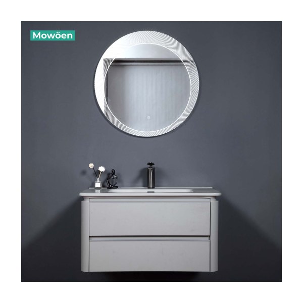 Bộ Tủ Lavabo MOWOEN MW6632C-80 Gương Tròn LED 800mm