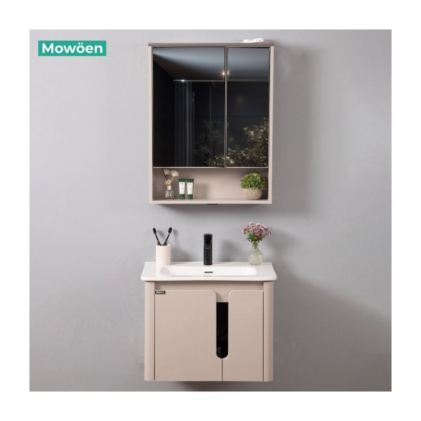 Tủ Lavabo Nhựa PVC MOWOEN MW2807-60 Khổ 600mm Kèm Tủ Gương LED
