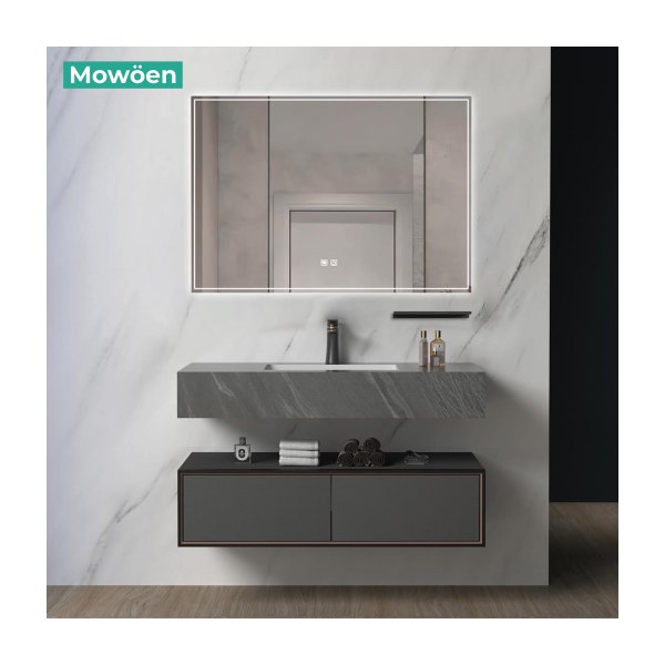 Bộ Tủ Lavabo Mowoen MW6630R-100SB 1000mm Treo Tường, Gương LED