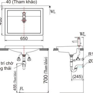Ảnh công trình thực tế Chậu Rửa Lavabo INAX AL-2397V Dương Vành Aqua Ceramic