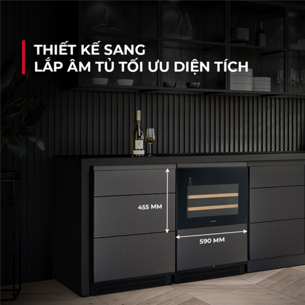 Alternative view of Tủ rượu Hafele HW-C62BB 533.17.001 âm tủ 28 chai