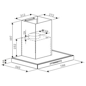 Ảnh công trình thực tế Máy hút mùi Hafele HC-W705B 533.87.377 áp tường
