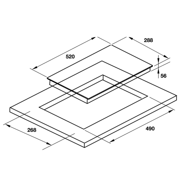 Alternative view of Bếp từ domino Hafele HC-I3021B 536.61.930 2 vùng nấu