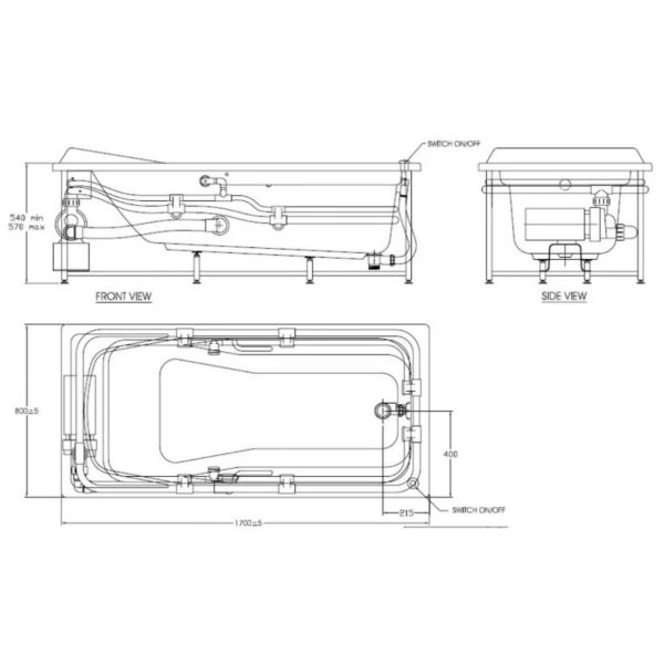 Alternative view of Bồn tắm thủy lực Studio American Standard 7220100-WT