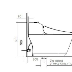 Alternative view of Bồn cầu INAX AC-1032+CW-H18VN nắp rửa điện tử