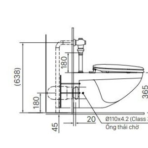 Alternative view of Bồn cầu treo tường INAX AC-22P+CW-KB22AVN Nắp rửa điện tử