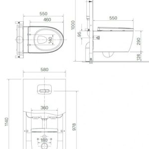 Alternative view of Bồn cầu treo tường INAX AC-952+CW-KB22AVN Nắp rửa điện tử