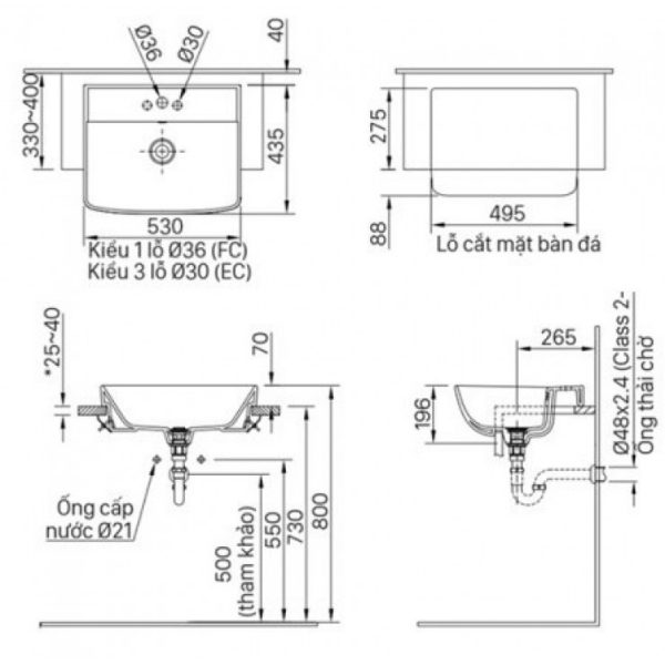 Alternative view of Chậu rửa lavabo đặt bàn INAX AL-345VFC