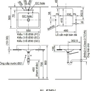 Ảnh công trình thực tế Chậu rửa lavabo đặt bàn INAX AL-536VGC