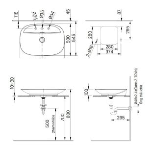 Ảnh công trình thực tế Chậu rửa lavabo đặt bàn INAX AL-S640VGC